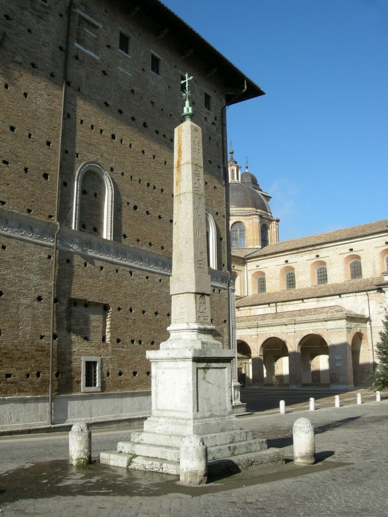 obelisk in Urbino, Italy