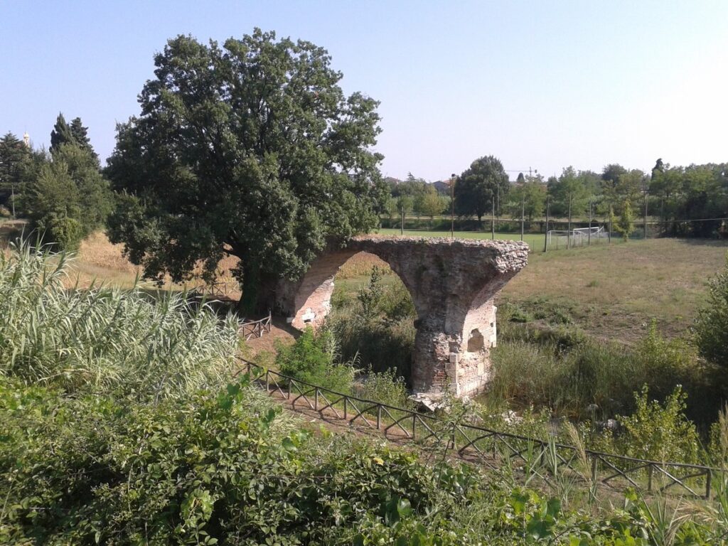 Roman bridge near Rimini, Italy