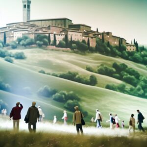 Rappresentazione illustrativa del festival Cammini di Francesco tra Toscana e Umbria (immagine non ufficiale)