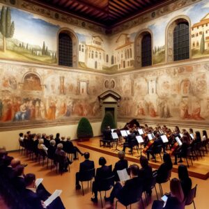 Rappresentazione illustrativa dei concerti ORT nei cenacoli di Firenze (immagine non ufficiale)