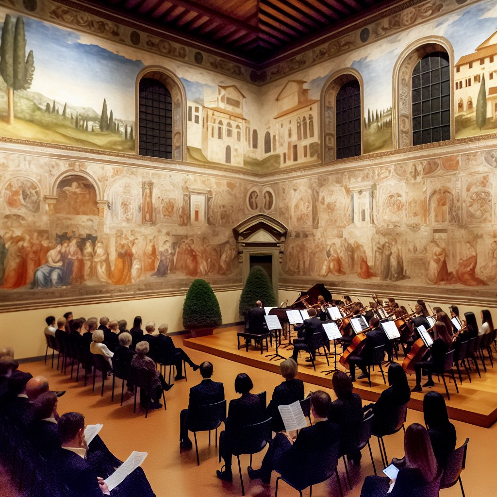 Rappresentazione illustrativa dei concerti ORT nei cenacoli di Firenze (immagine non ufficiale)