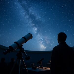 Rappresentazione illustrativa degli eventi astronomici al Planetario Masani di Carrara (immagine non ufficiale)