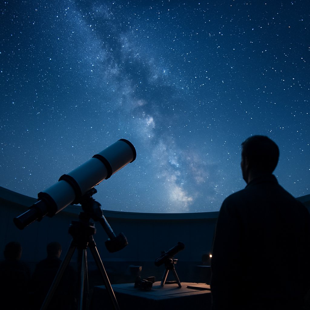 Rappresentazione illustrativa degli eventi astronomici al Planetario Masani di Carrara (immagine non ufficiale)