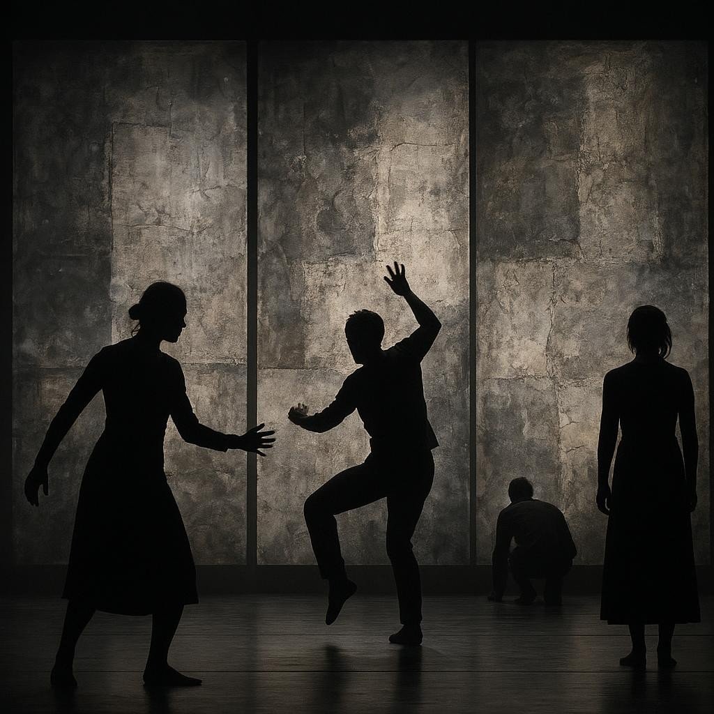 Rappresentazione generata di uno spettacolo teatrale contemporaneo ispirato a un dance tribute (immagine non ufficiale).