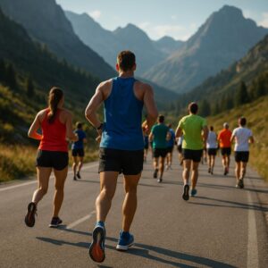 Illustrazione ispirata a Marcialonga Running Coop tra Moena e Cavalese (immagine non ufficiale).