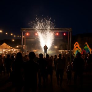 Illustrazione ispirata a Almenno San Bartolomeo accende la sua serata di festa (immagine non ufficiale).