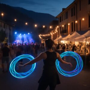 Illustrazione ispirata a Sant'Omobono Terme vive una notte estiva tra show e sapori locali (immagine non ufficiale).