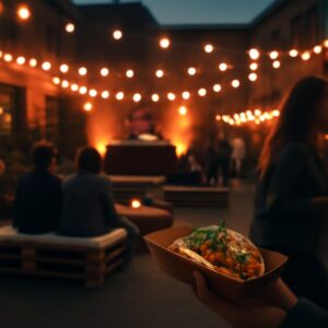 Illustrazione ispirata a Alla Fortezza da Basso le serate si allungano tra live set e street food (immagine non ufficiale).