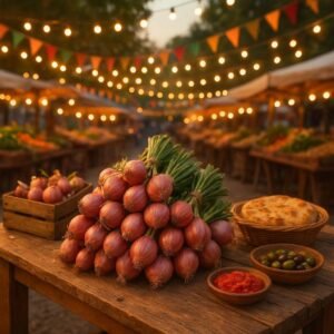 Concept visivo della festa dedicata allo Scalogno di Romagna IGP a Riolo Terme (immagine non ufficiale).