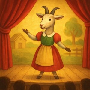 Illustrazione generata per Alla Casa di Pulcinella arriva la fiaba scenica della Capra Ballerina (immagine non ufficiale)