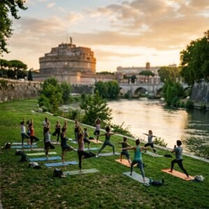 Immagine artistica di Giornata Internazionale dello Yoga a Roma (Yoga Day Roma 2026 - immagine non ufficiale)