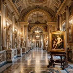 Immagine artistica di Giorgio Vasari in mostra ai Musei Capitolini a Roma (Vasari e Roma - immagine non ufficiale)