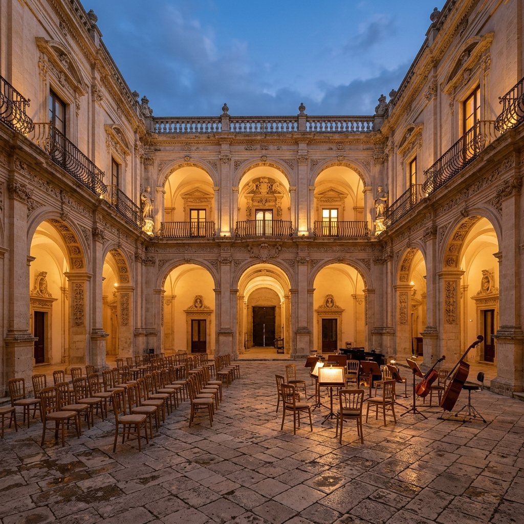Immagine artistica di Noto Musica Festival: concerti jazz e classici nel Cortile dei Gesuiti (Noto Musica Festival - immagine non ufficiale)