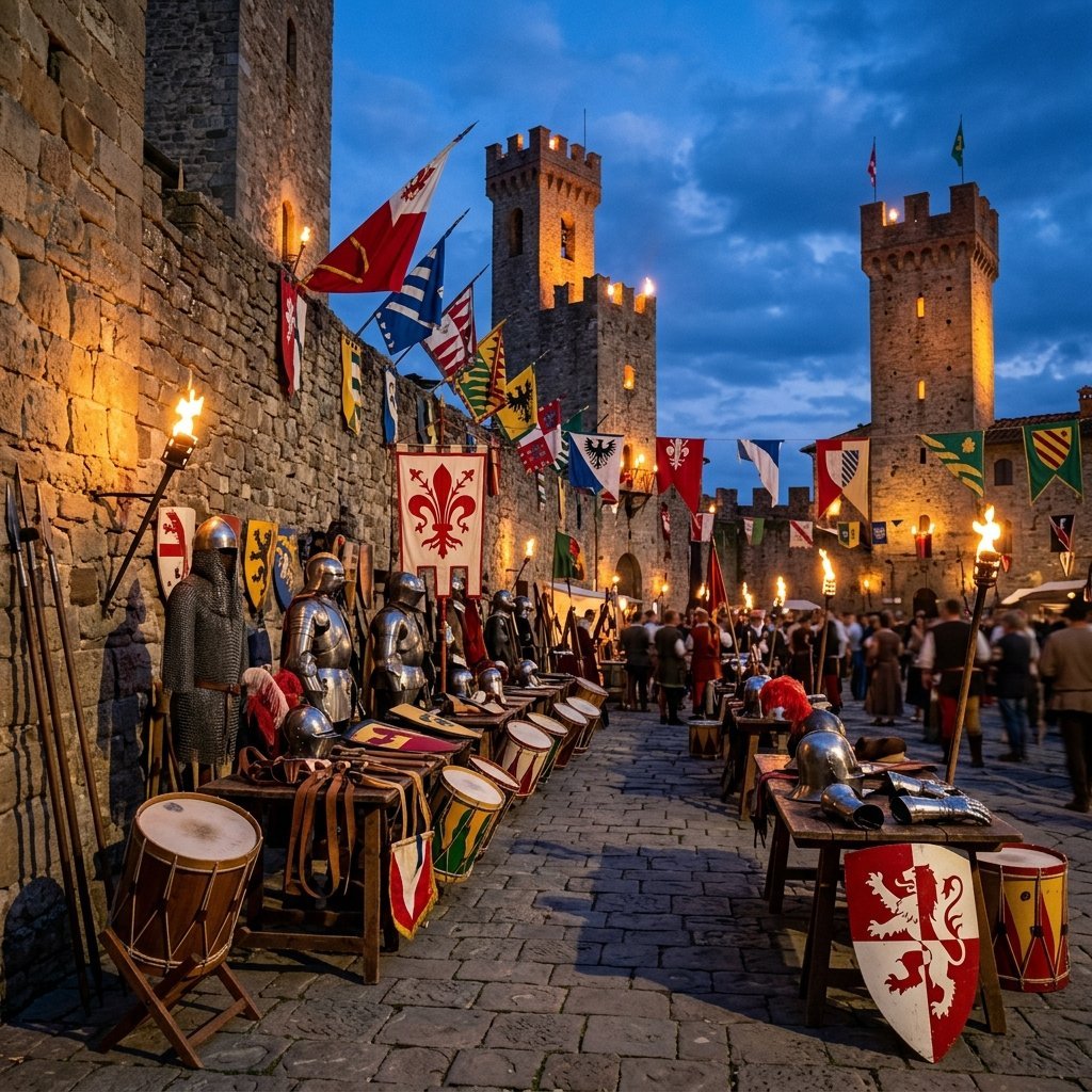 Rappresentazione artistica dell'evento Festa del Perdono e Gioco del Pozzo a Montevarchi: Rievocazione Storica Medievale (Festa del Perdono e Gioco del Pozzo - immagine non ufficiale)