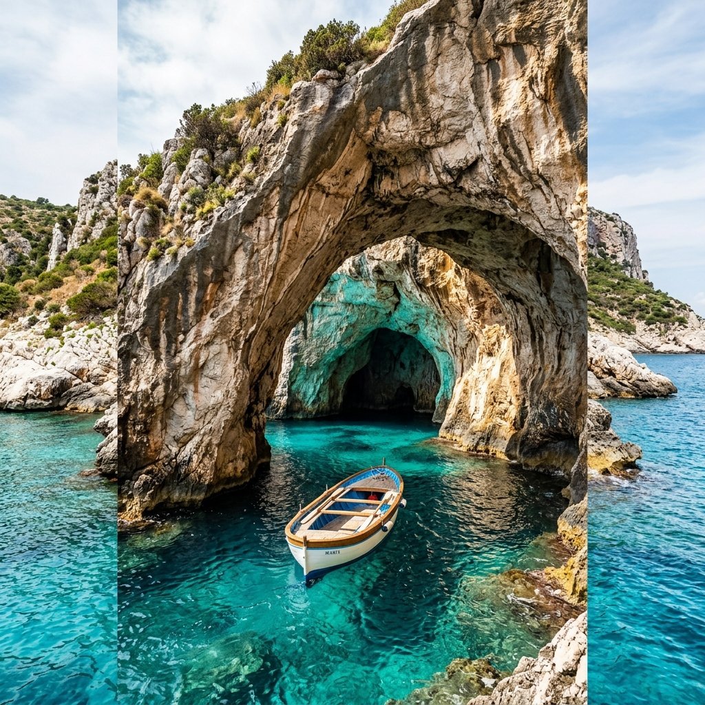 Rappresentazione artistica dell'evento Escursioni Guidate in Barca alle Grotte Marine di Santa Maria di Leuca (Escursioni in Barca delle Grotte Marine di Santa Maria di Leuca - immagine non ufficiale)