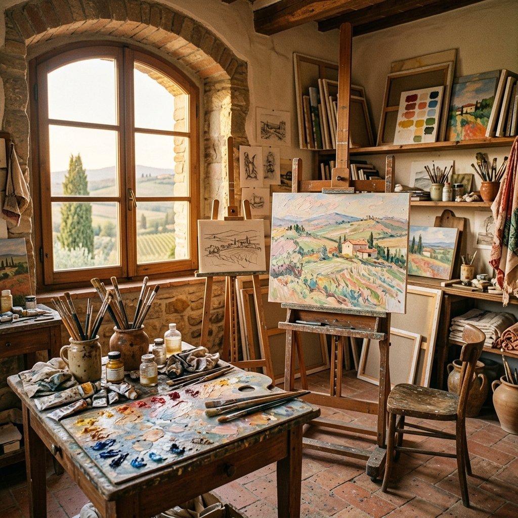 Locandina artistica rappresentativa dell'evento Atelier Creativo e Partecipativo nel Cuore Storico di Carrara (Atelier Abitato - immagine non ufficiale)