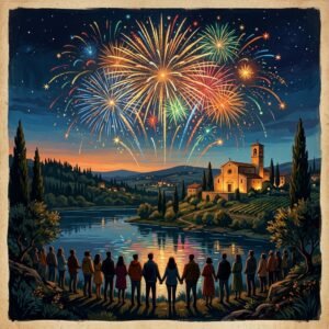 Rappresentazione artistica di Festa della Madonna del Busso a Panicarola: fede, sapori lacustri e spettacoli (Festa della Madonna del Busso - immagine non ufficiale)