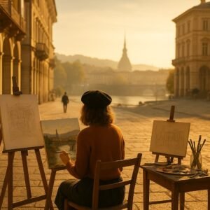 Rappresentazione artistica per I workshop di pittura e disegno della Pinacoteca Albertina: arte, cultura ed esperienze... (immagine non ufficiale)