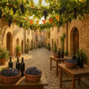 Rappresentazione artistica per Uva Viva Uva: La Via del Vino tra i Borghi di Atri, Mosciano, Città Sant'Angelo e Bisenti (immagine non ufficiale)
