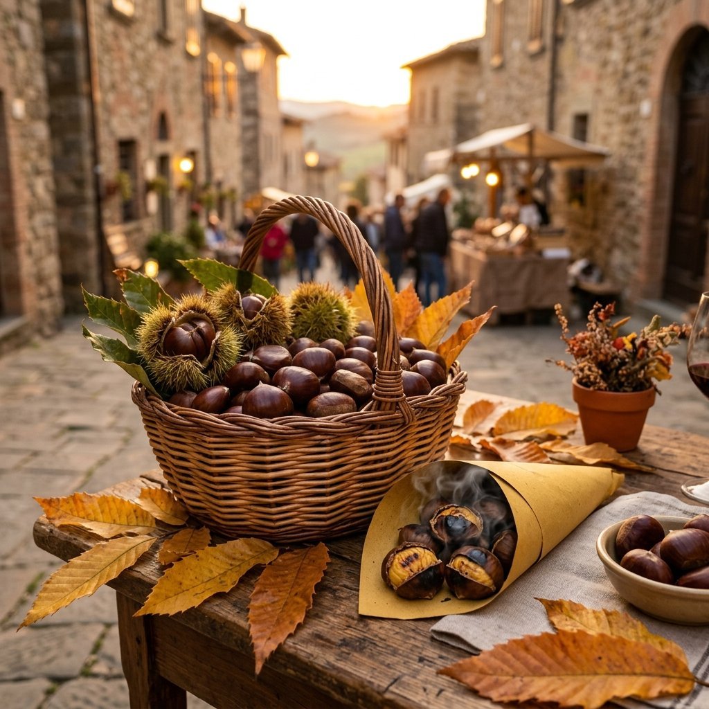 Rappresentazione artistica di Festa d'Autunno e Sapori del Bosco: Il Marrone Buono di Marradi (immagine non ufficiale)